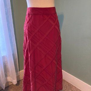 DB Life Maxi Women's Silk Skirt Size XL Zipper Elastic Waist on Back